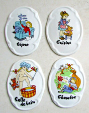 Ensemble de 4 plaques portes céramique Cuisine, Chambre, Salle de bain, Séjour Ensemble de chambre price