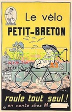 Pub cycles - Vélo Petit Breton - Bébé en lange  - Poster A3 Plastifié Bébé lange price