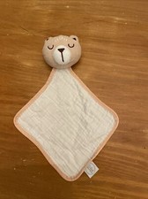 Doudou Bébé Douceur Ours Plat Beige Blanc Marron Mouchoir Lange Bébé lange price