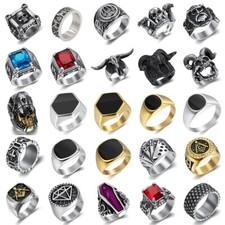 Bague Chevalière Homme Biker Motorcycle Club Rectangulaire En Acier Inoxydable Bague homme price
