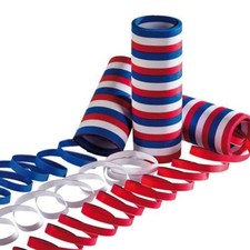 3 rouleaux de serpentins en papier crépon décor bleu, blanc, Rouge pour fête Crépon papier price