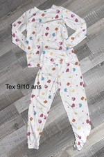 Tex 10 Ans Fille : PYJAMA Coton Blanc Ete TBE Pyjama fille price