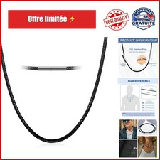 Collier Homme Noir Cordon de Cire Imperméable 46-66cm Imperméable homme price