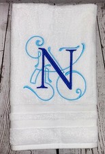 Monogram Hand Towel, Handmade Machine embroidery Towel, Alphabet Hand Towel Towel Machine price