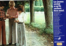 Publicité Advertising 078  1974   Nouvelles Galeries  pantalons garçon Tergal (2 Pantalons garçon price