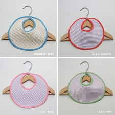 BAVOIR BÉBÉ NAISSANCE EN NID D'ABEILLE BAVETTE COTON TISSU OEKO-TEX Feeding Bib price