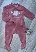 Kiabi pyjama babygros velours Coton rose 12 mois Bébé Fille Bébé pyjama price