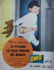 Publicité de presse: Lessive OMO BEBE Pyjama Dodo et OURSON & Parfum PIVER 1957 Bébé pyjama price