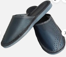 Pantoufles légères en cuir véritable pour hommes noires pantoufles 46 Chaussons homme price