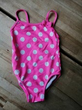 Maillot de bain une pièce Matalan bébé fille rose à pois 9-12 mois très bon état Bébé Swimsuit price