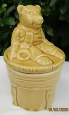 Un'Bear'ably Cute Vintage Ceramic Teddy Bear on Side Table Lidded Jar or Pot Side table price
