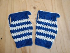 Ancien porte-poule au crochet fait main four mitaines gants bleu blanc pot à lait design Kitchen Glove price