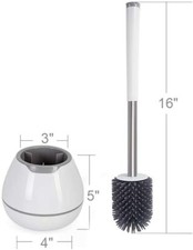Bathroom Toilet Bowl Brush and  Anti-Rust Aluminum Handle Silicone Bristle White Toilet Brush price