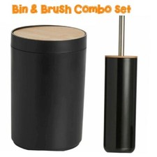 Poubelle 3L bambou intérieur extérieur bac pot brosse toilette salle de bain décoration set Toilet Brush price