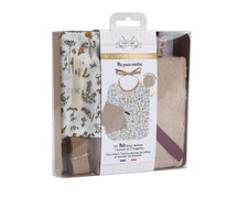 Kit de couture set premier repas pour bébé en tissu liberty  éponge noisette Feeding ensemble price
