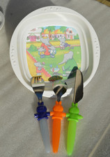 SET REPAS BEBE → Assiette + 3couverts / Mélamine Plastorex→BABAR Feeding ensemble price