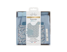 Kit de couture set premier repas pour bébé en tissu liberty et éponge bleu Feeding ensemble price