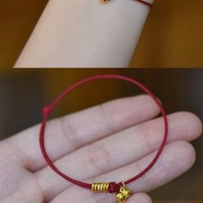 Bracelet chaîne rouge enroulé gourde cheville tricoté main style chinois alli Anklet price