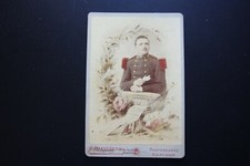 Photo CDV: Format cabinet 51° régiment Baltazard Beauvais colorisé militaire Cabinet price