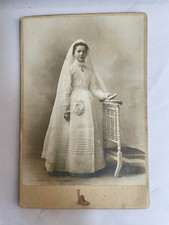 ANCIENNE PHOTO TYPE CABINET GRANDS MAGASINS LOUVRE (75) JEUNE FILLE COMMUNIANTE Cabinet price