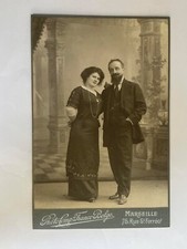 ANCIENNE PHOTO TYPE CABINET CIE FRANCO BELGE MARSEILLE (13) PORTRAIT COUPLE CHIC Cabinet price