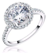 Loxlux Silver CZ Wedding Ring – Round Cut Ring 1.4 Carat (Silver,5) Argent mariage Band price