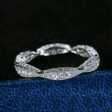 1/2 CT Imitation Diamant Milgrain Mariage Anniversaire Band 925 Argent Sterling Argent mariage Band price