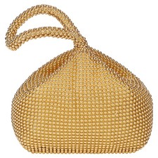 Pour Evening Bags, Pochette Perles 8,66" Triangle Dorée Evening sac price