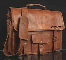 Sac en cuir Messenger Laptop Briefcase Bag Véritable Look Vintage Briefcase homme price