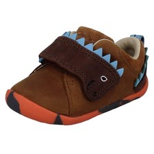 Garçons Clarks Cuir Ciré avant Marche Dinosaure Détail Casual Chaussures, Roamer Casual chaussures garçon price