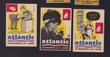 3 Ancienne   étiquette  Allumettes France  BN149599 Atlantic Machine à laver Étiquette machine price