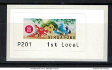 SINGAPOUR 2025 SG60 PLAYGROUND DESIGN SAM FRAMA MACHINE P201 ÉTIQUETTE D'AFFR... Étiquette machine price