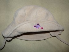 Chapeau bonnet écru brodé en polaire bébé fille 56 cm - TBE Bébé chapeau price