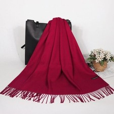Echarpe étole châle scarf femme cachemire laine unie ROUGE FRAMBOISE top qualité Scarf femme price