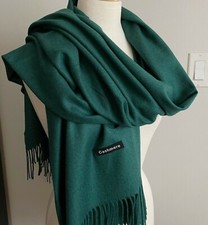 Echarpe étole châle scarf femme plaid cachemire et acrylique légère vert foret Scarf femme price