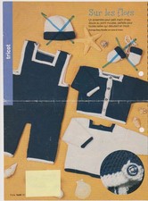 Modèles+explications de tricot   pour BEBE- Sur les flots--SALOPETTE-GILET-PULL Bébé pull price