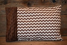 Travel/Toddler Pillowcase 14x20 New Handmade Brown Chevron and Minky Trim Bébé Pillow et housse price