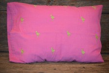 Travel/Toddler Pillow Case Pink with AFlamingo Embroidery Handmade/New 12x16 Bébé Pillow et housse price