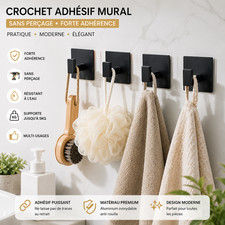 Crochet Adhésif Mural Sans Perçage Salle de Bain Cuisine Serviette Salle de bain crochets price