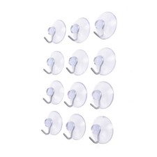 12 X Ventouse Plastique Transparente 30 mm avec Crochet Métal Salle de Bain Salle de bain crochets price
