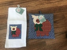 NEW NWT Cute Country Towel and Pot Holder Set Kitchen Towel price