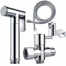 Chrome Solid Brass Bidet Shattaf Muslim Shower Diaper Sprayer T Adapter valve Flush Valve price