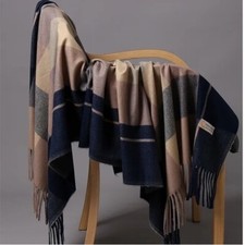 Echarpe étole châle scarf femme cachemire top qualité carreaux bleu marine/beige Scarf price