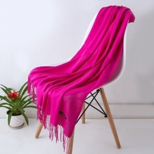 Echarpe étole châle scarf rose fushia unie cachemire laine top qualité cadeau Scarf price