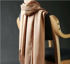 Echarpe étole châle scarf beige unie cachemire laine top qualité cadeau Scarf price