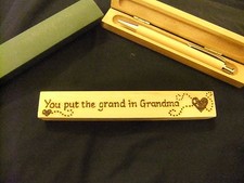 Stylo bille en bois personnalisé et boîte en bois -cadeau grand-mère-dessiné main Playpen price