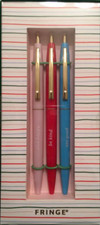 FRINGE Studio Ballpoint Pens, Set of 3, Multicolor, Pink/ Red/Turquoise (101946) Playpen price