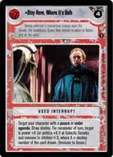 Stay Here, Where It's Safe Star Wars CCG Decipher Coruscant Safe price