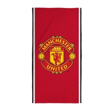 Manchester United FC Rayure Football Crest Coton Towel Rouge Jaune Plage Piscine Foot Towel price