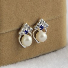 Très Mignonnes Boucles d'Oreilles en Perles de Culture/Strass Boucles d'oreilles en perles price